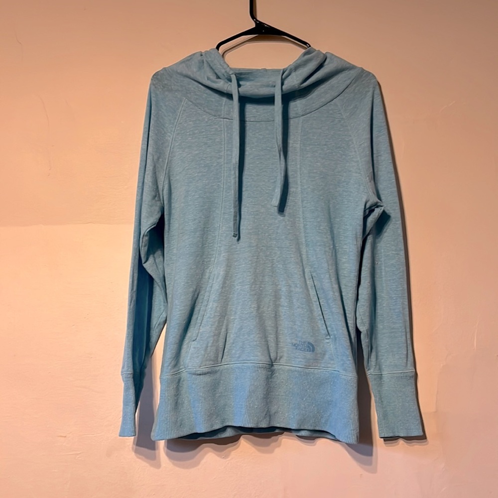 Blue North Face Women's medium high neck pullover hoodie